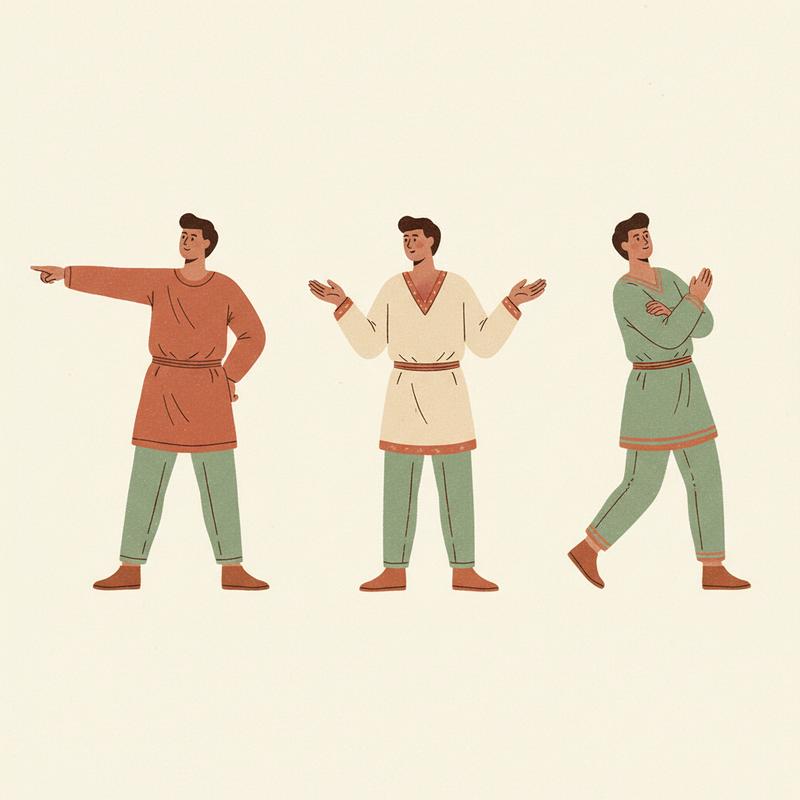 One leader, three different postures: pointing, listening, and standing back