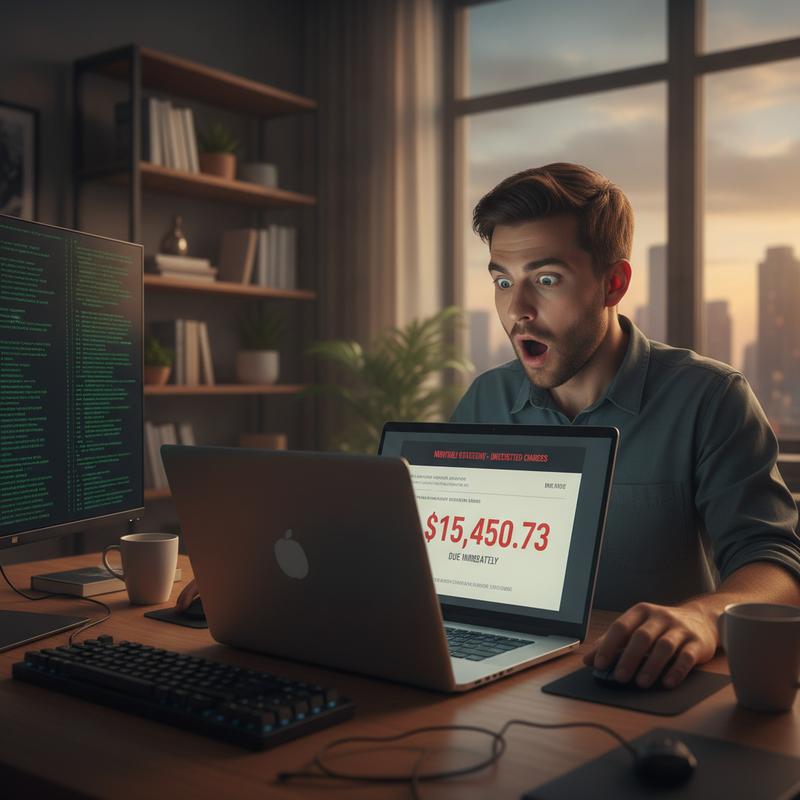 A developer staring at a shocking monthly AI invoice