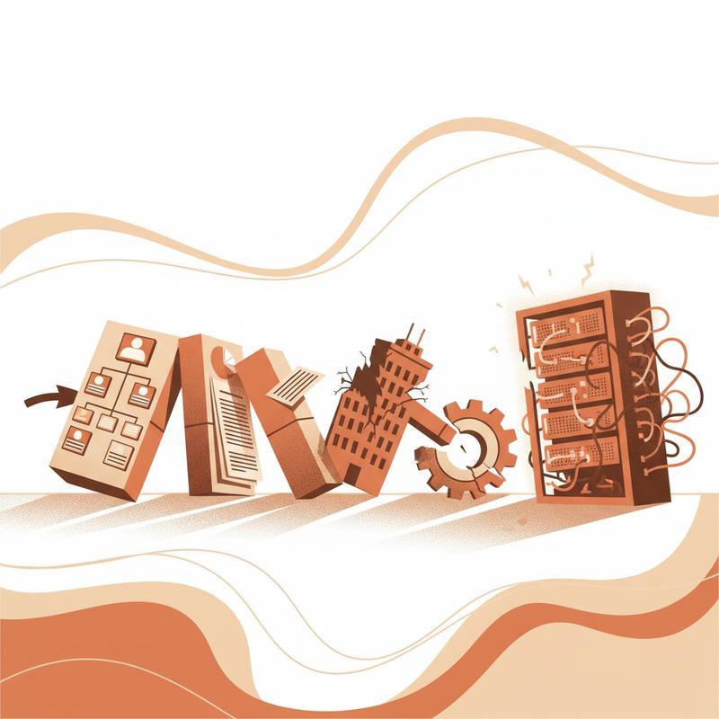 Dominoes falling from corporate leadership to crashed servers