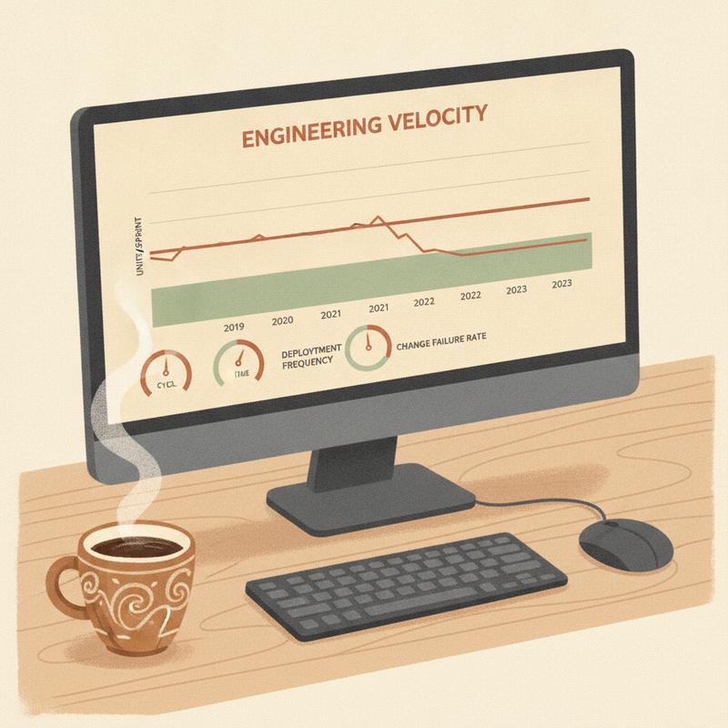 A metrics dashboard showing a completely flat trend line over five years