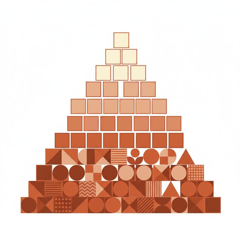 Pyramid illustration showing diversity gap between base and leadership levels